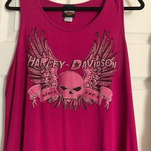 NWOT Harley-Davidson Fuchsia Tank Top w/Sequins